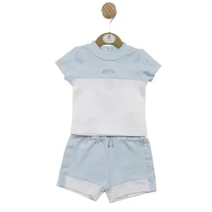 Blue and White T-Shirt and Shorts Set