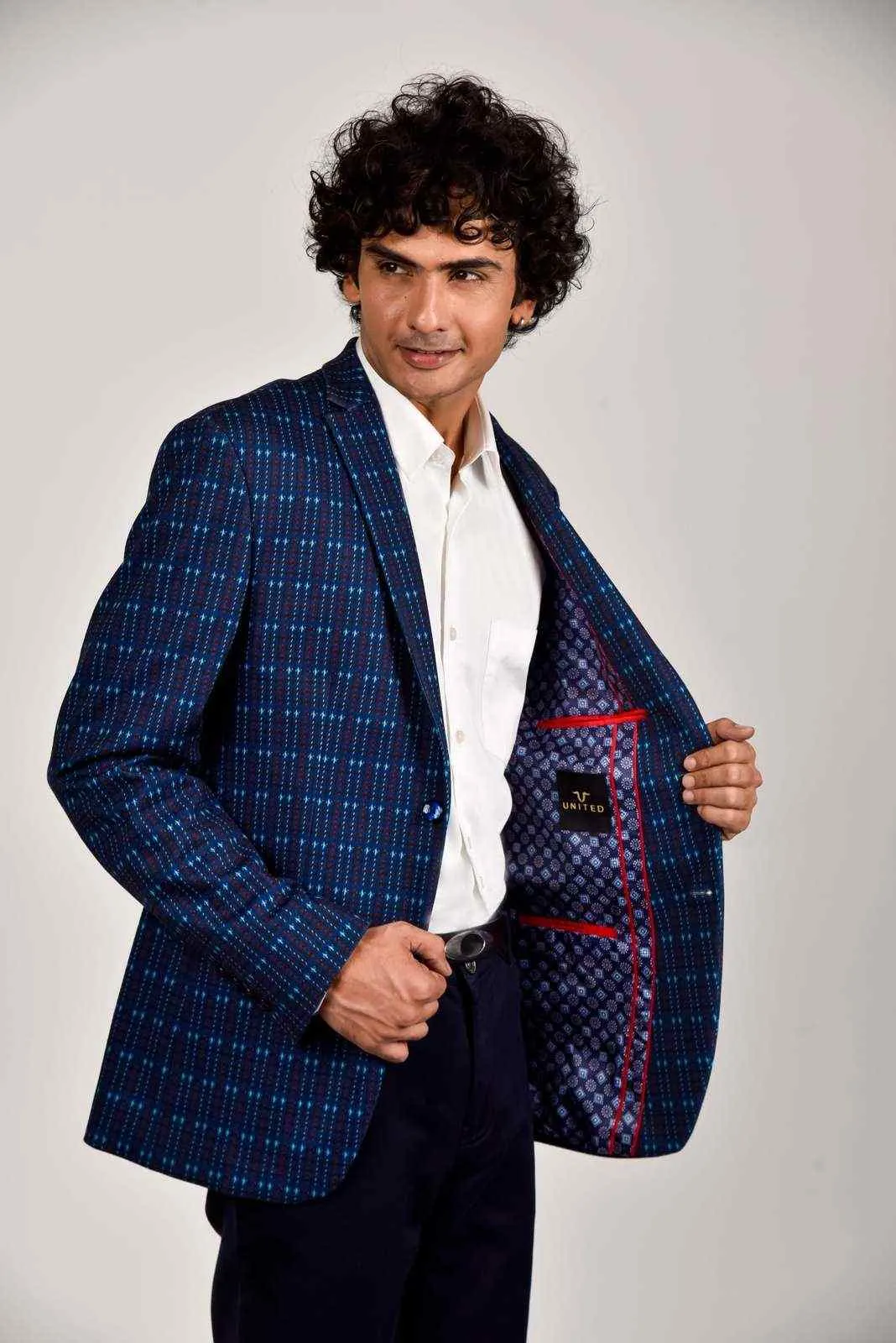 Blue Knitted Stretchable Blazer