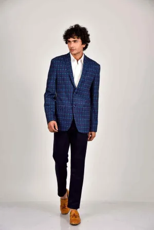 Blue Knitted Stretchable Blazer