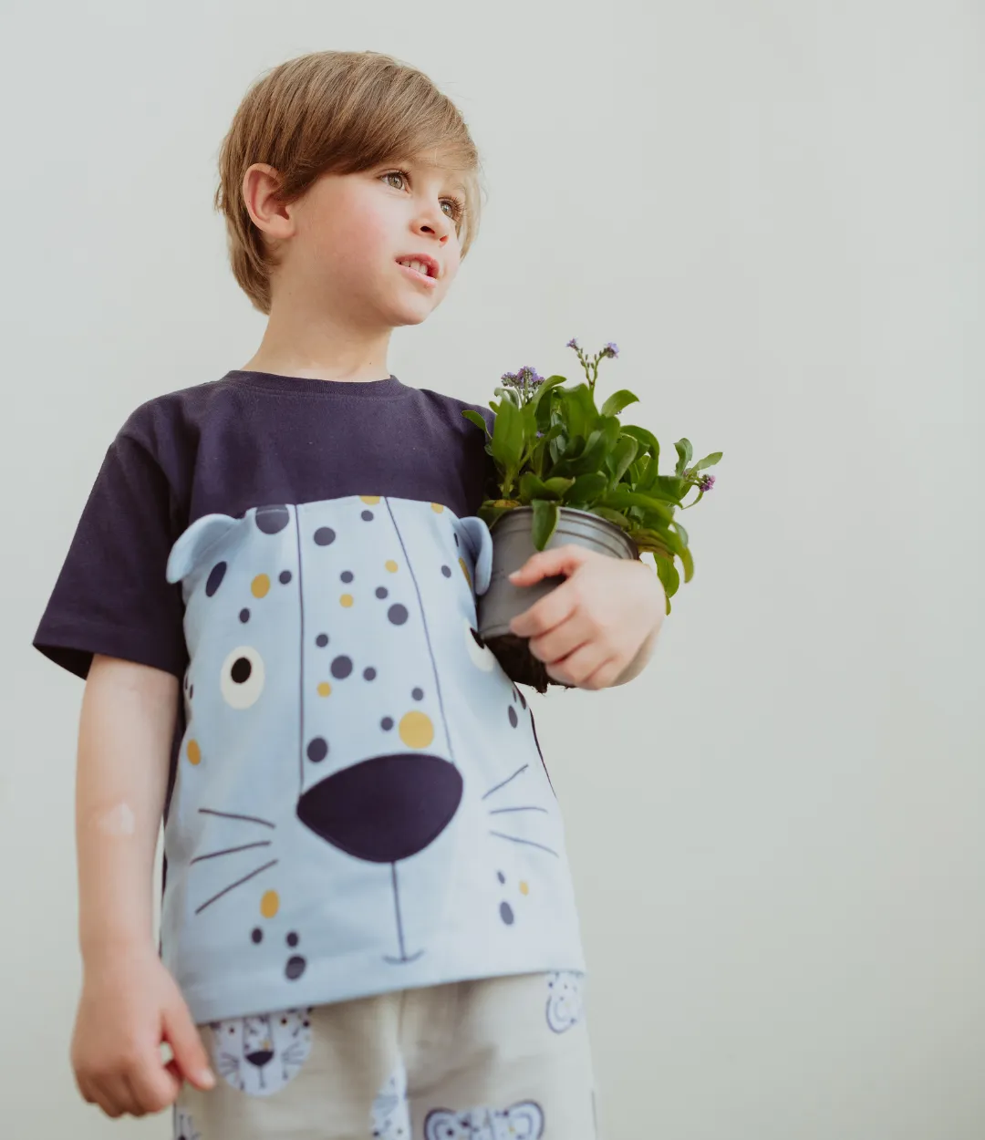 Blue Lenny The Leopard Print T-Shirt