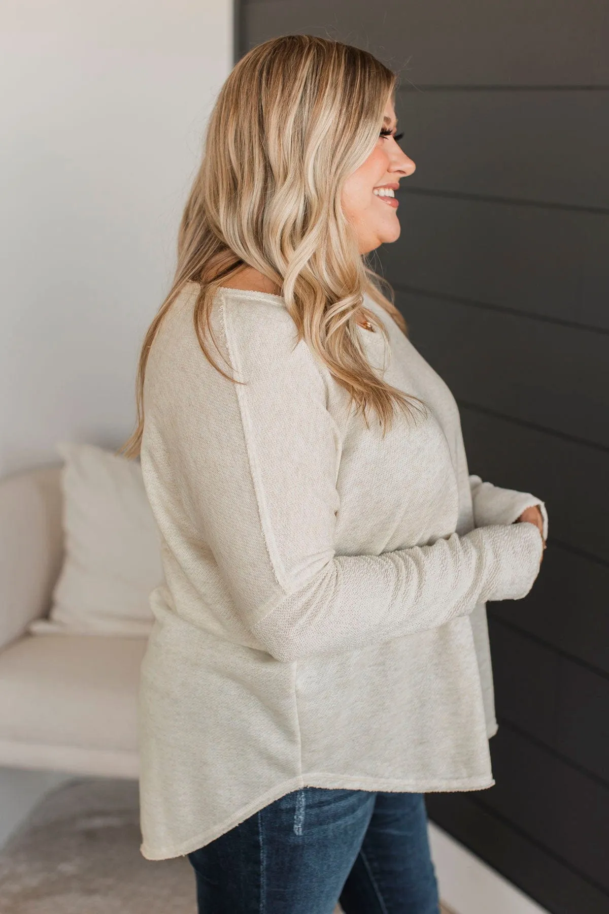 Bold & Fearless Long Sleeve Top- Cream
