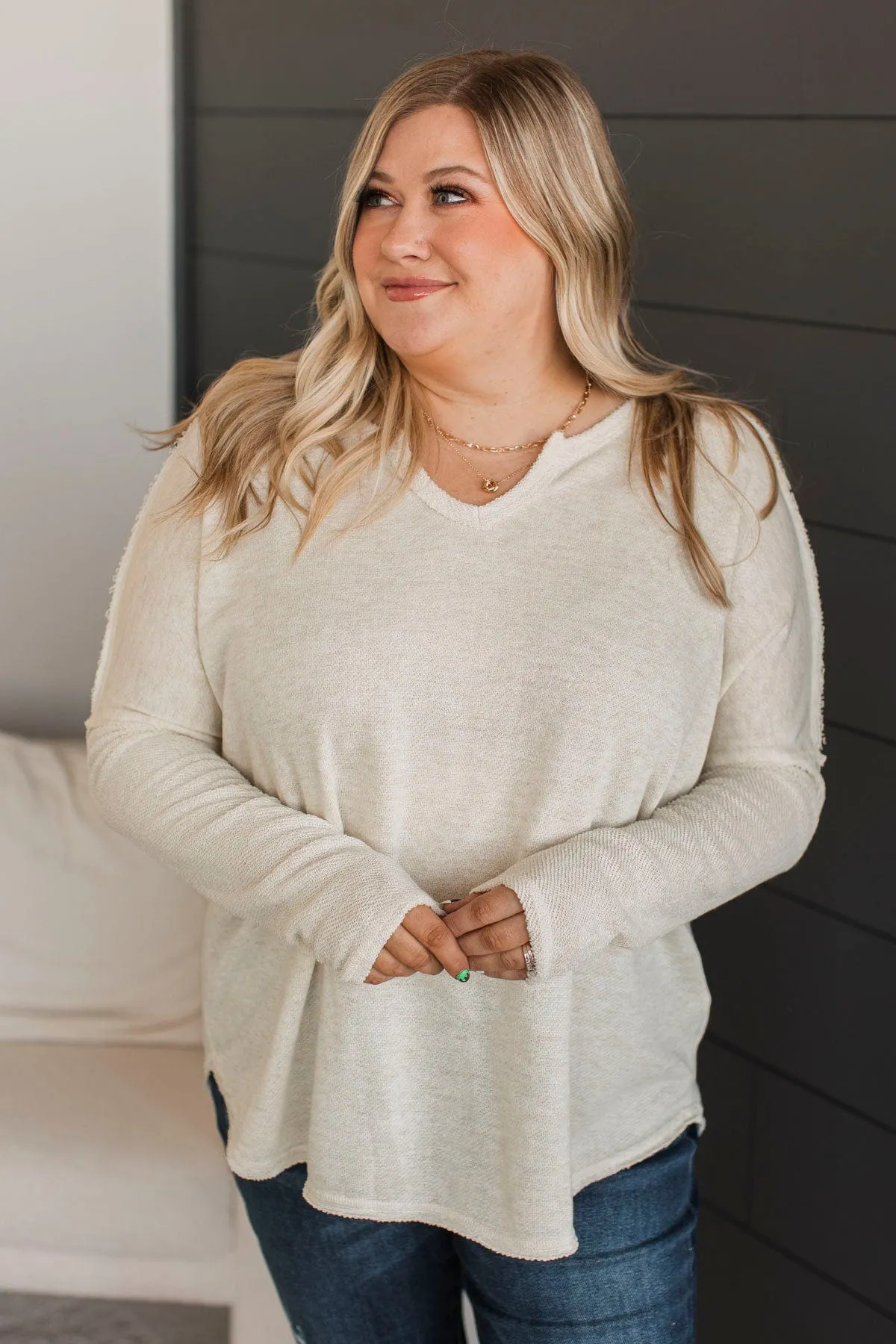 Bold & Fearless Long Sleeve Top- Cream