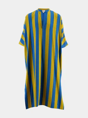 Bold Blue and Yellow Kaftan