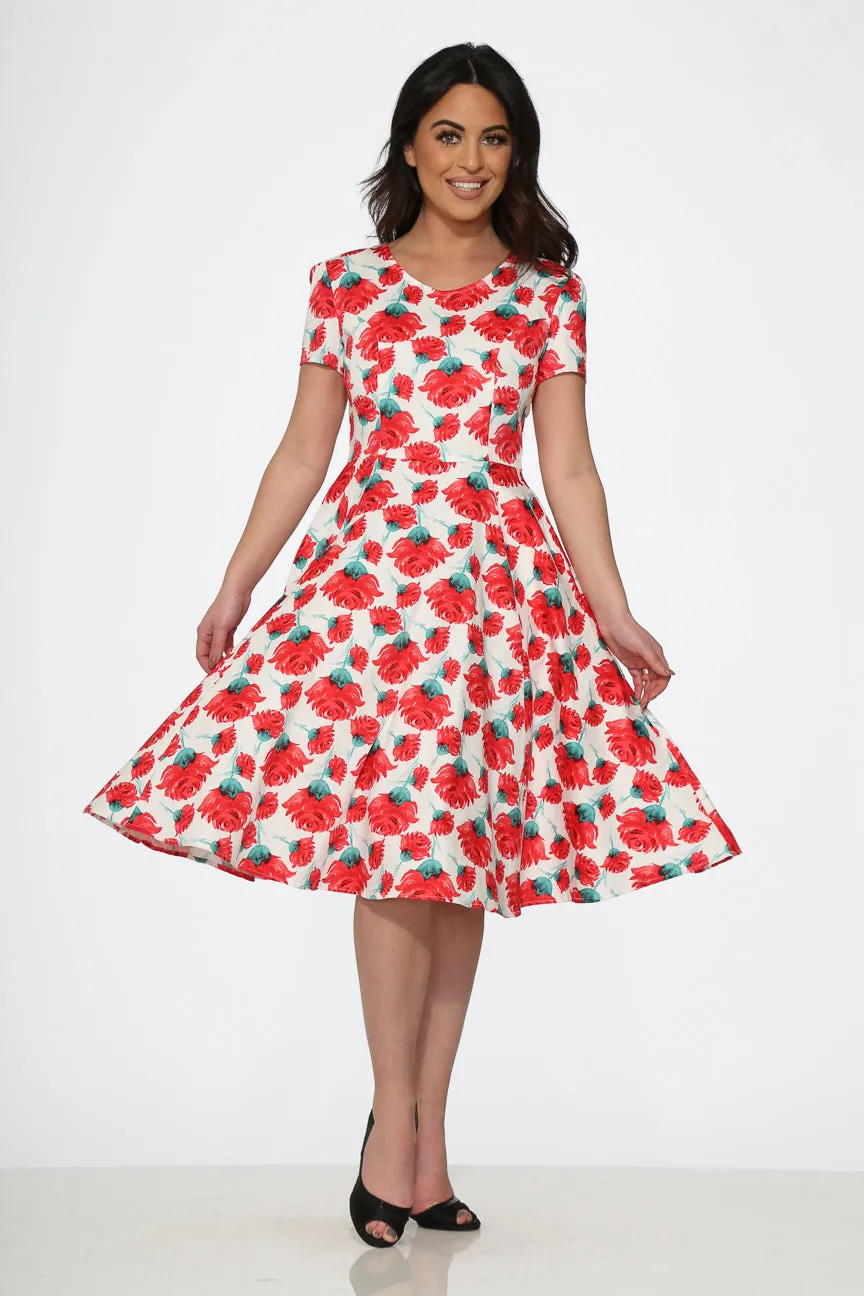 Bold Floral Swing Dress