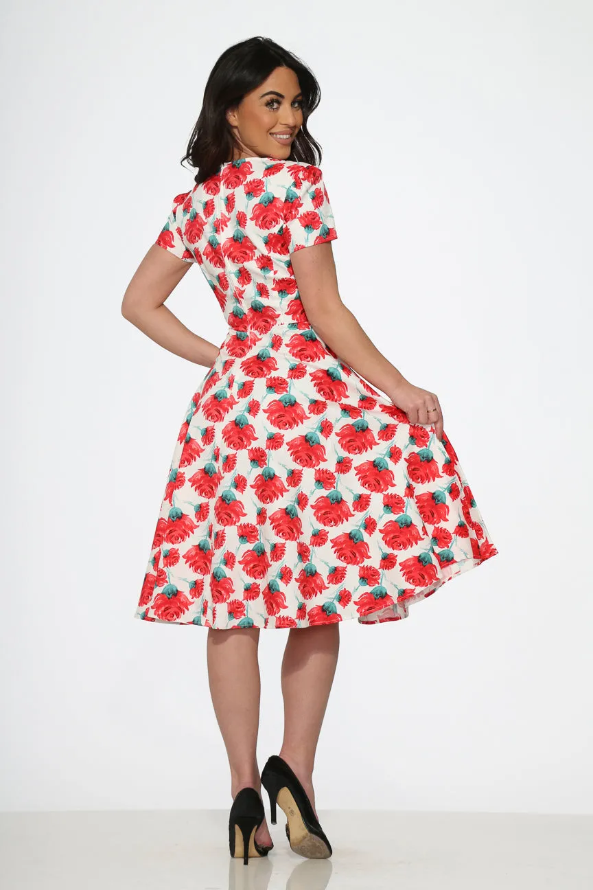 Bold Floral Swing Dress