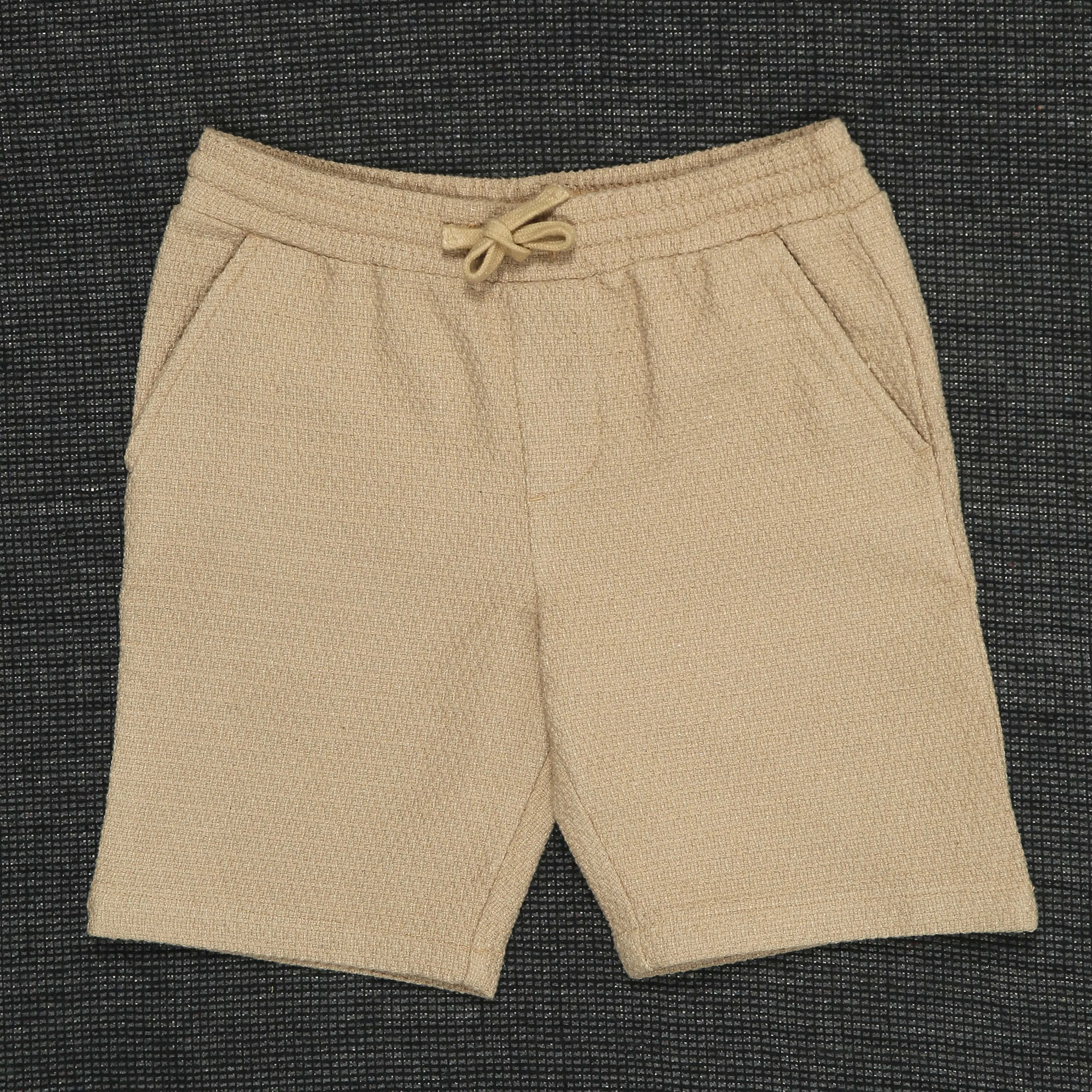 Boys Textured Shirt & Short Co-Ord Set Creamy Crust
