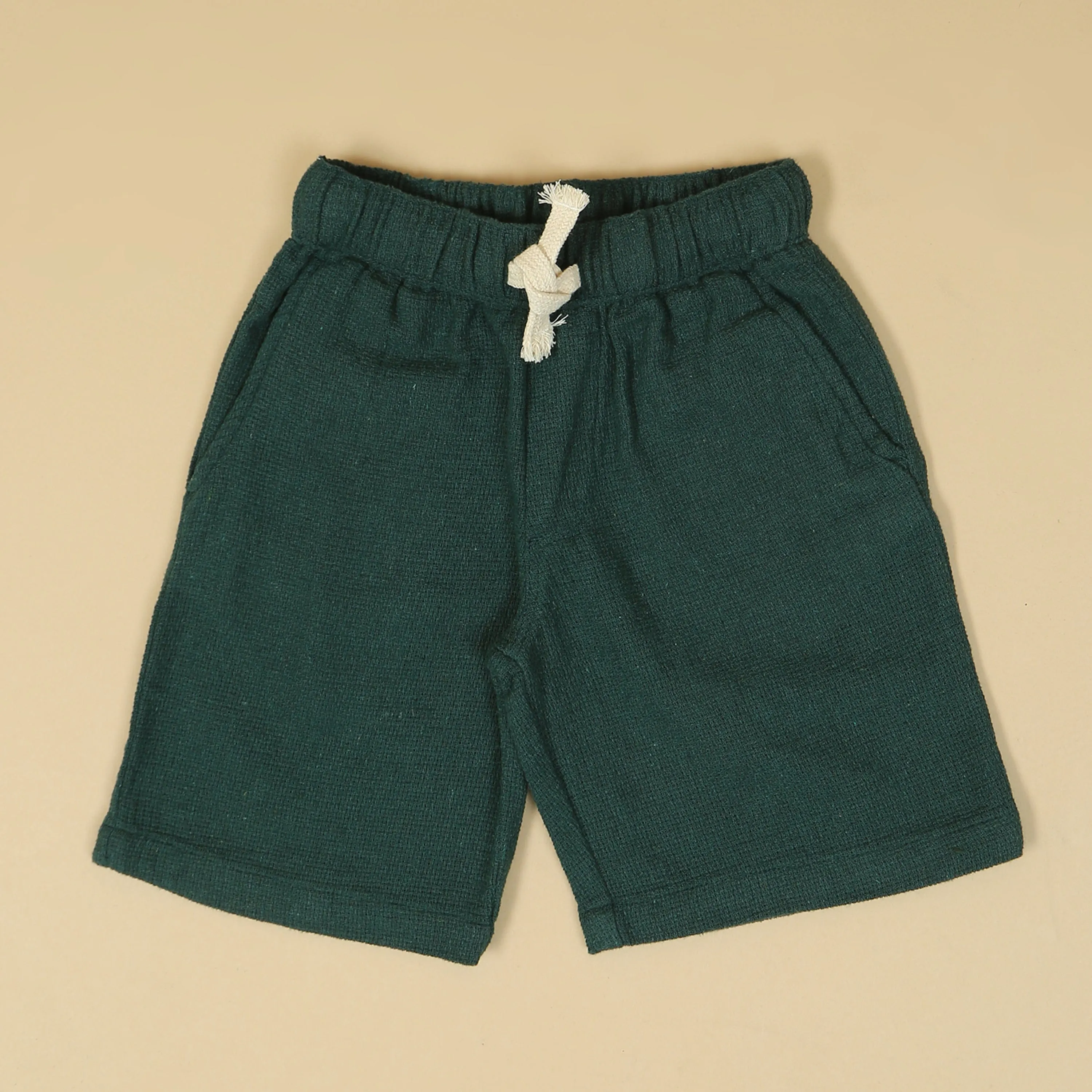 Boys Textured Short Forest Green