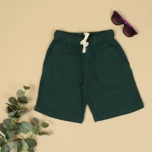 Boys Textured Short Forest Green