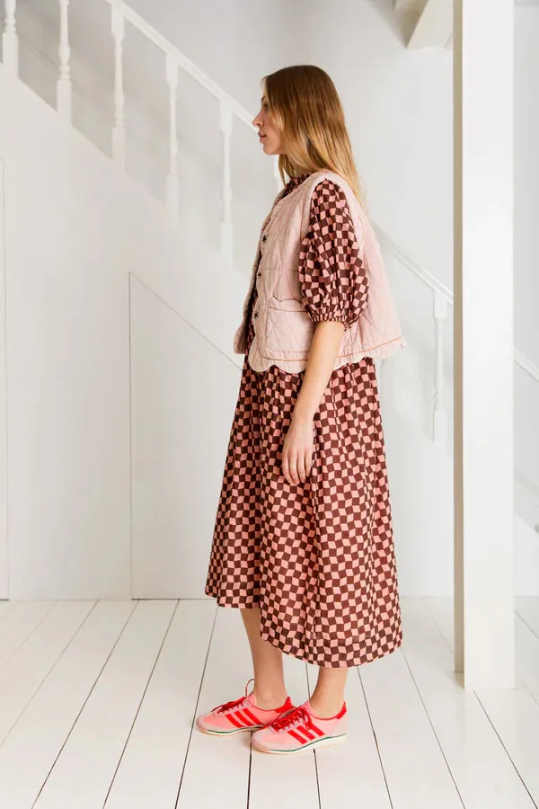 Briony Dress - Brown/Pink