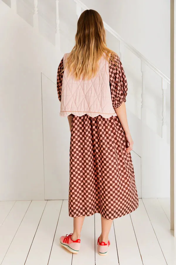 Briony Dress - Brown/Pink