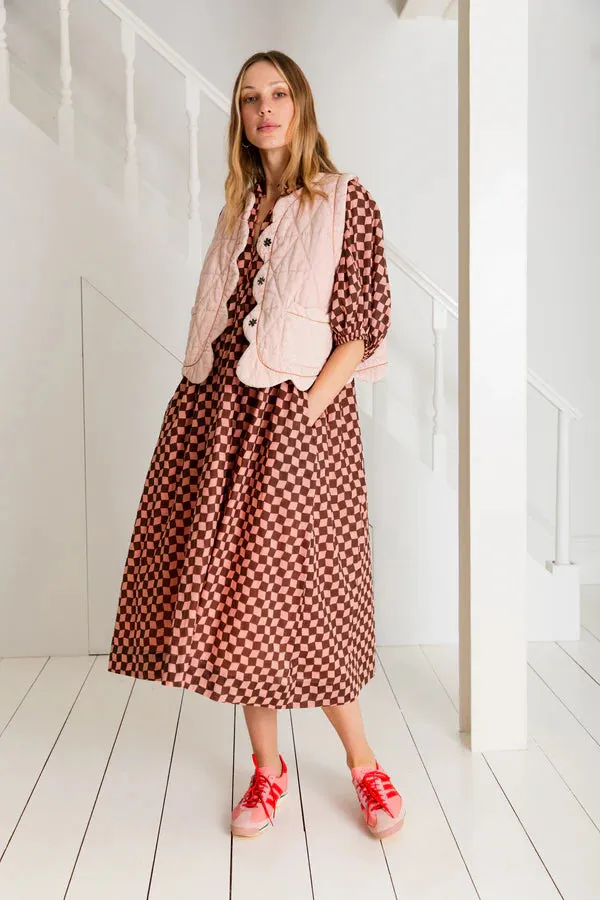 Briony Dress - Brown/Pink