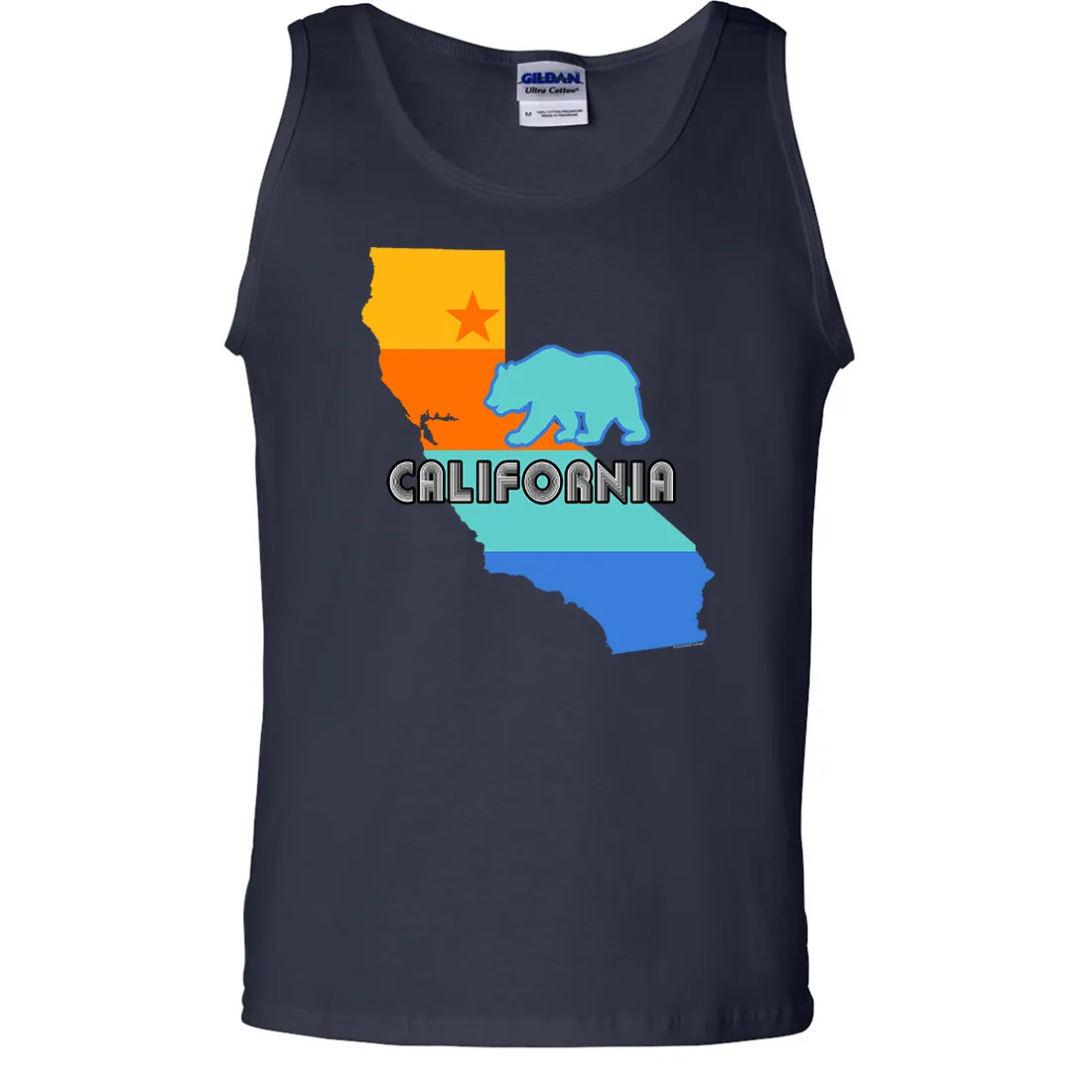 California Bear State Stripes Asst Colors Tank Top