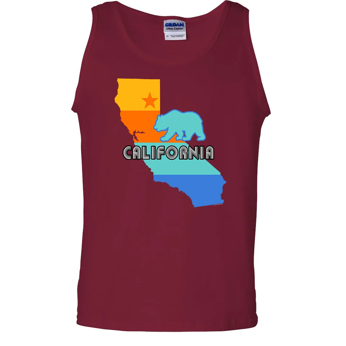 California Bear State Stripes Asst Colors Tank Top
