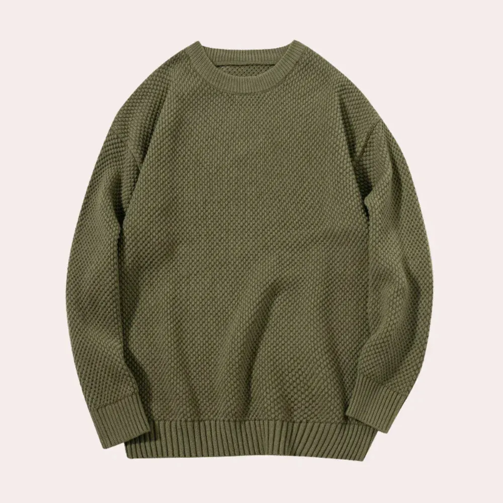Casual crewneck sweater for men