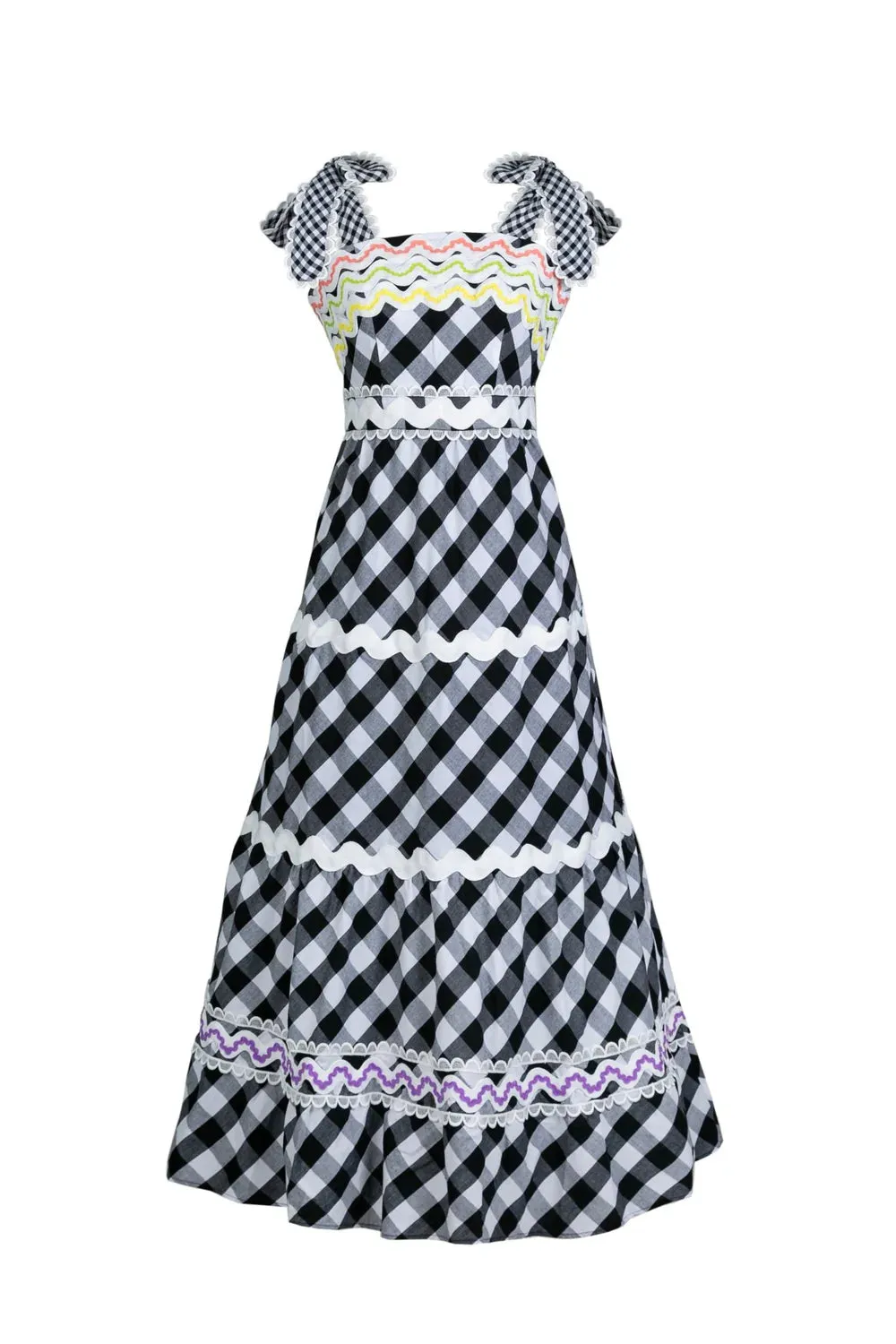 Celia B - Jade Vichy Black Midi Dress