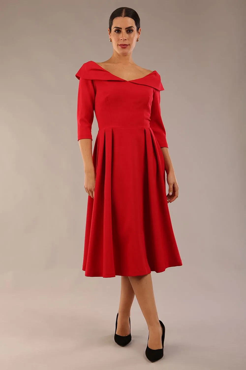Chesterton 3/4 Sleeve A-Line Dress