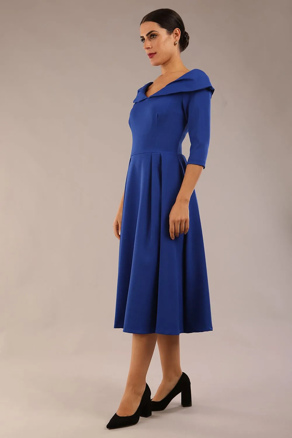 Chesterton 3/4 Sleeve A-Line Dress