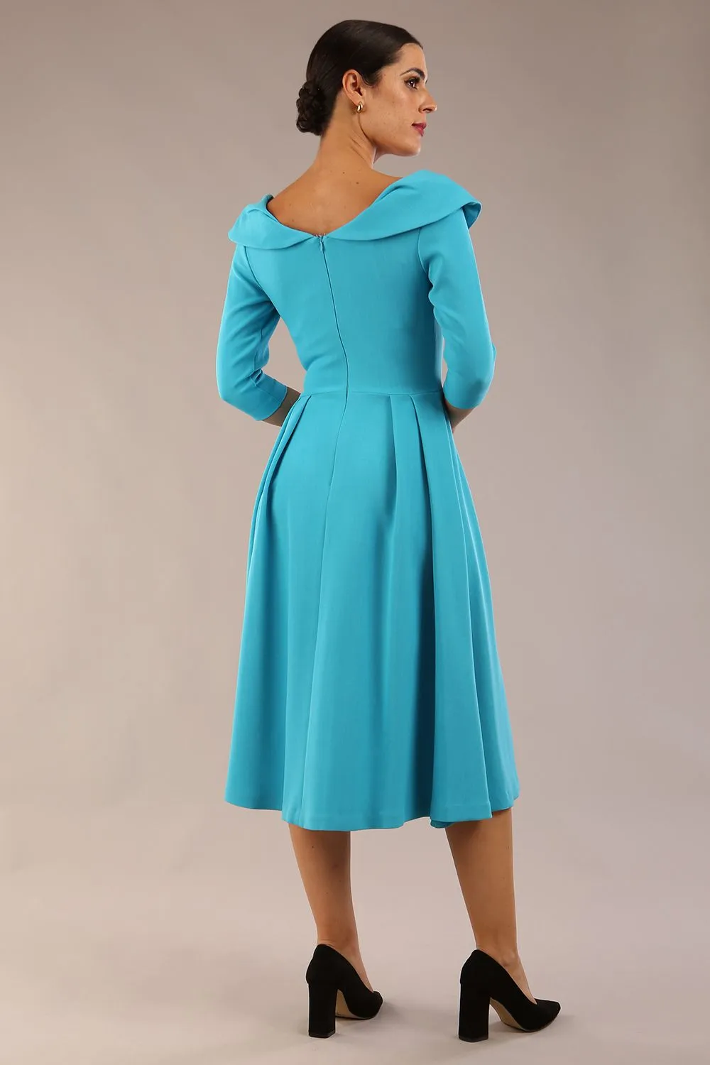 Chesterton 3/4 Sleeve A-Line Dress