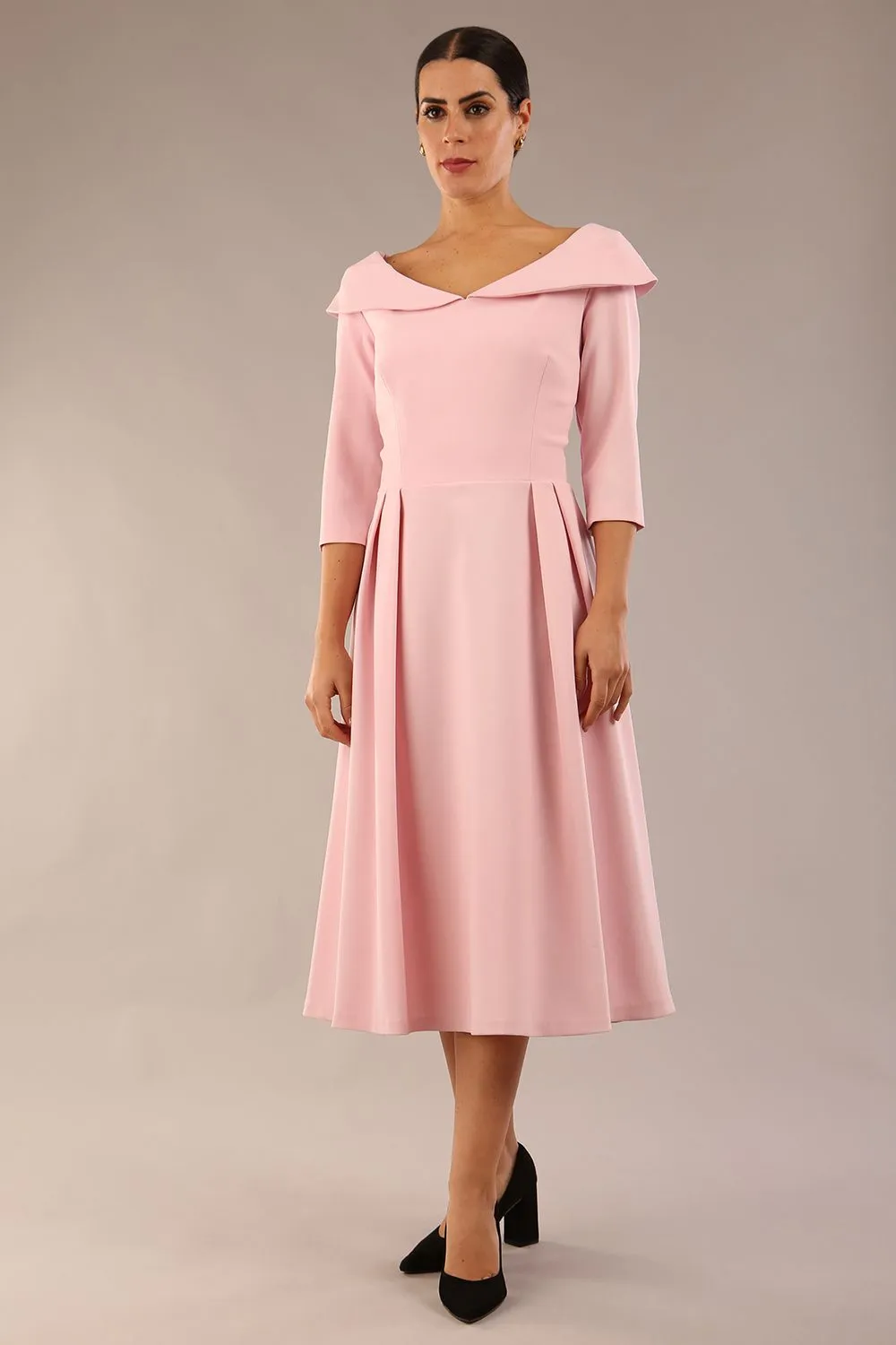 Chesterton 3/4 Sleeve A-Line Dress