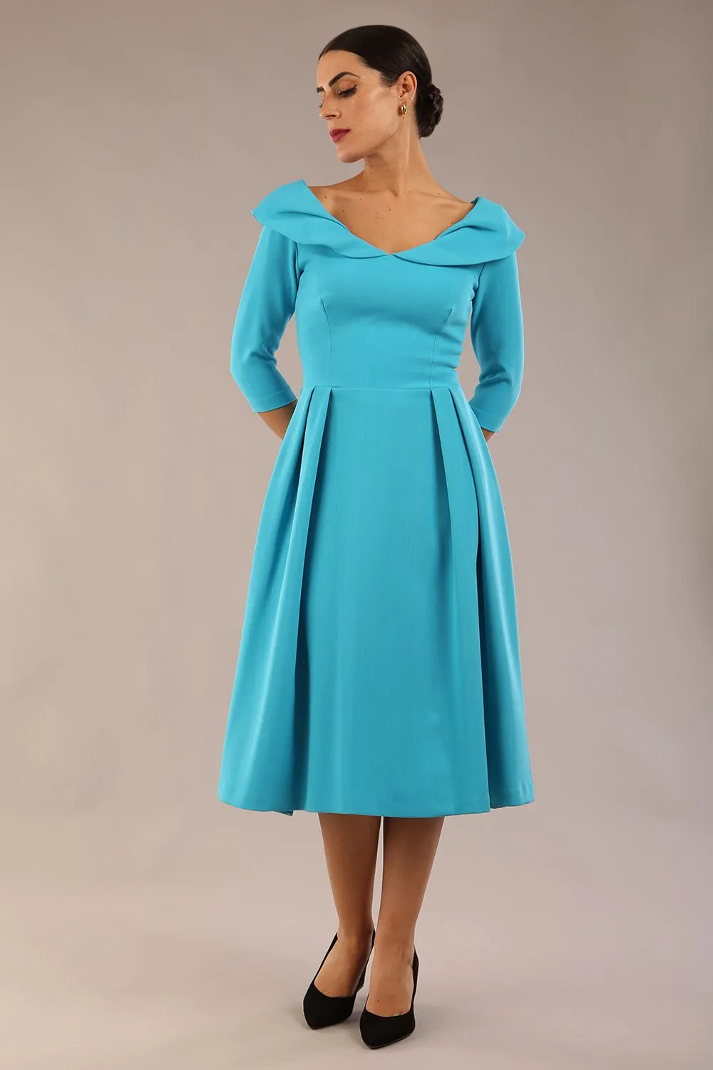 Chesterton 3/4 Sleeve A-Line Dress