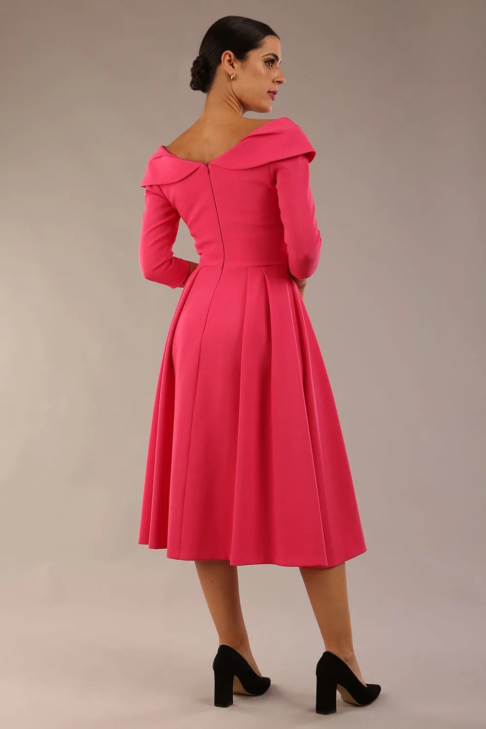 Chesterton 3/4 Sleeve A-Line Dress