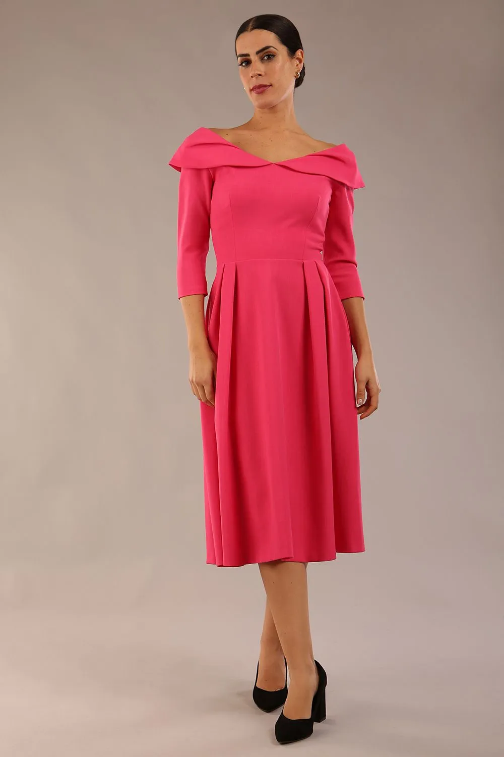 Chesterton 3/4 Sleeve A-Line Dress
