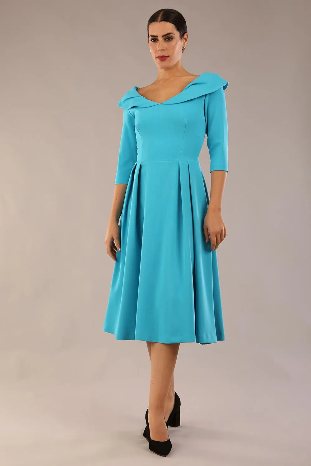 Chesterton 3/4 Sleeve A-Line Dress