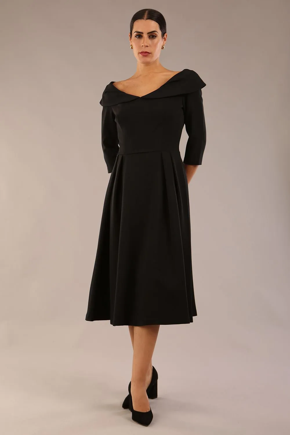 Chesterton 3/4 Sleeve A-Line Dress