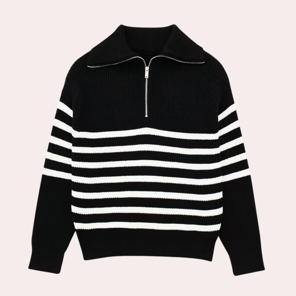Chic - women's jumper with fashionable zip fastening