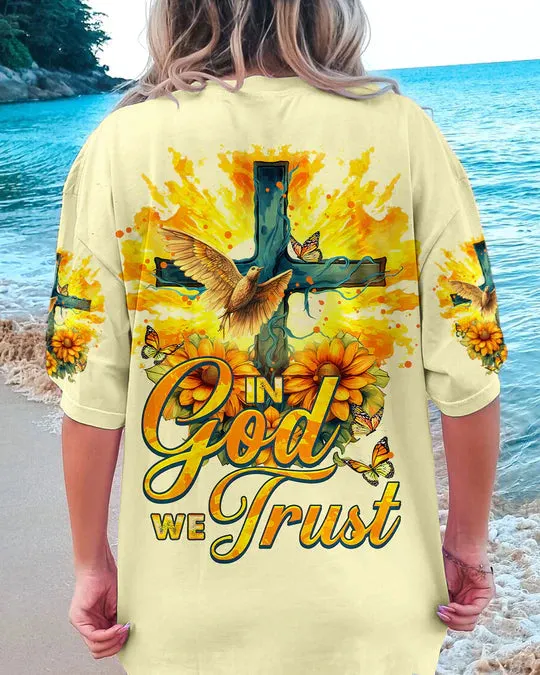 Christianartbag 3D T-Shirt For Women, In God We Trust Women's All Over Print Shirt, Christian Shirt, Faithful Fashion, 3D Printed Shirts for Christian Women