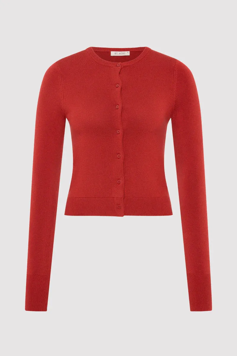 Classic Cardigan - Rosso