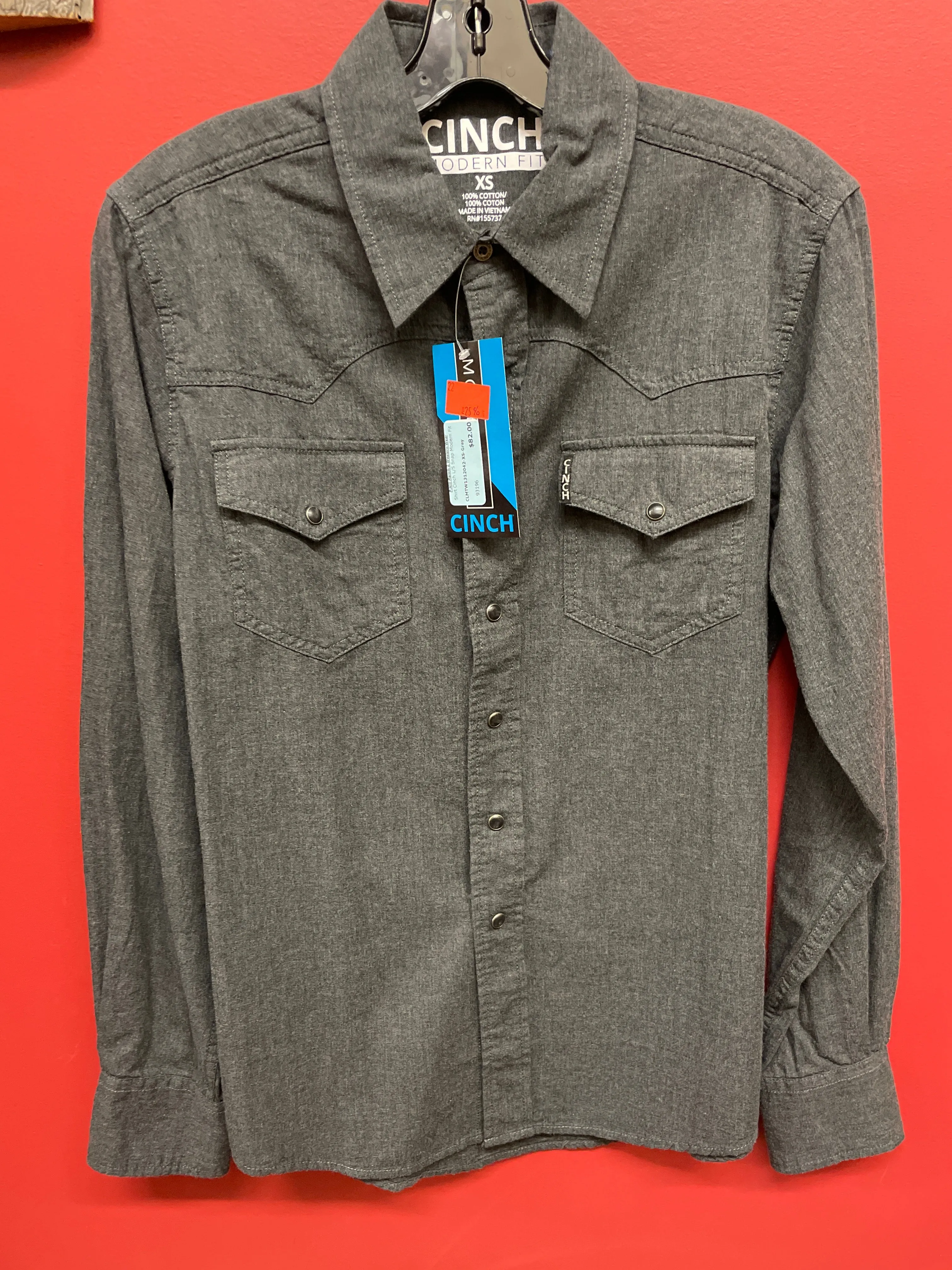 CLMTW1312042 Shirt Cinch L/S Snap Modern Fit