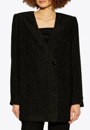 Collarless Single-Breasted Blazer