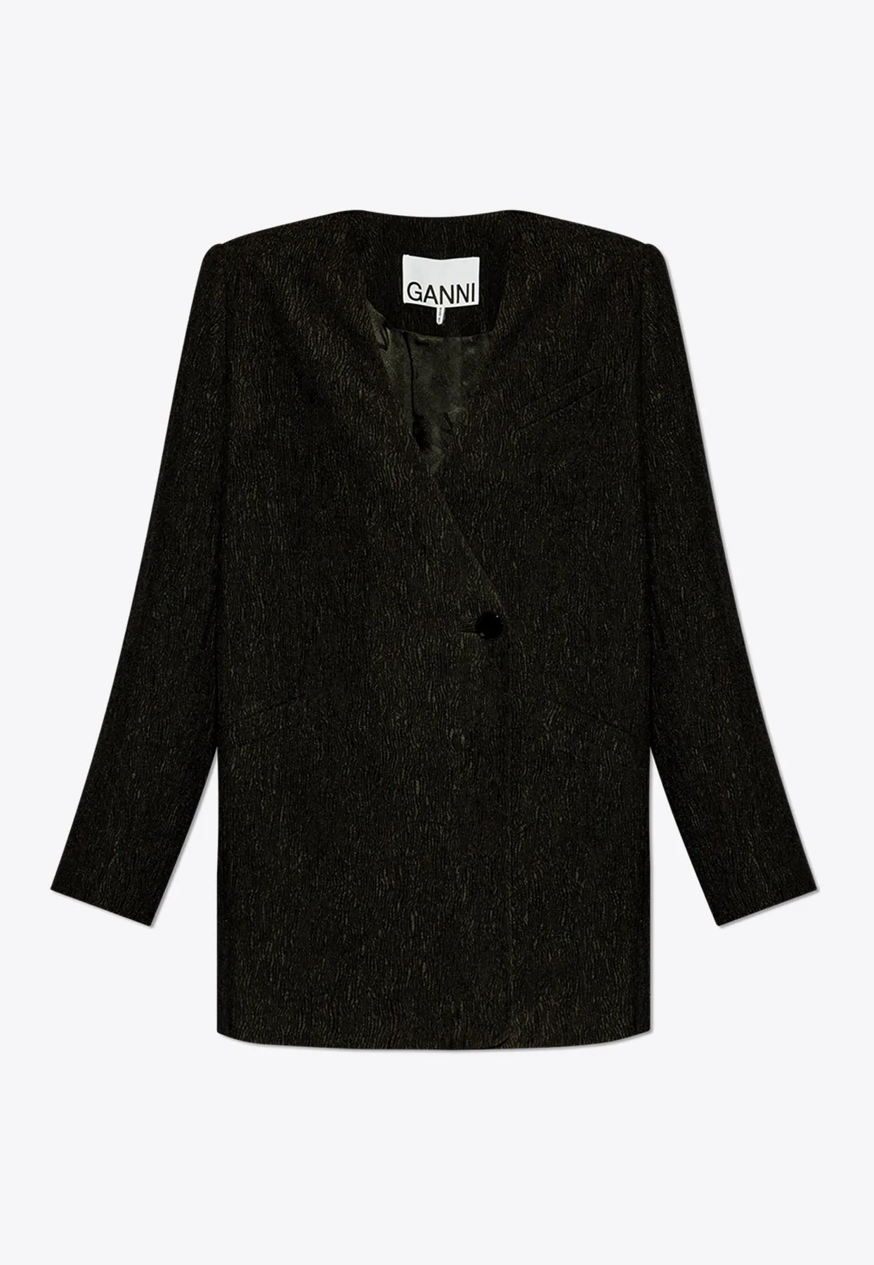 Collarless Single-Breasted Blazer