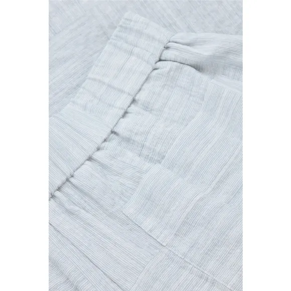 COS Seersucker Cotton Shorts Blue White Stripe Size Medium