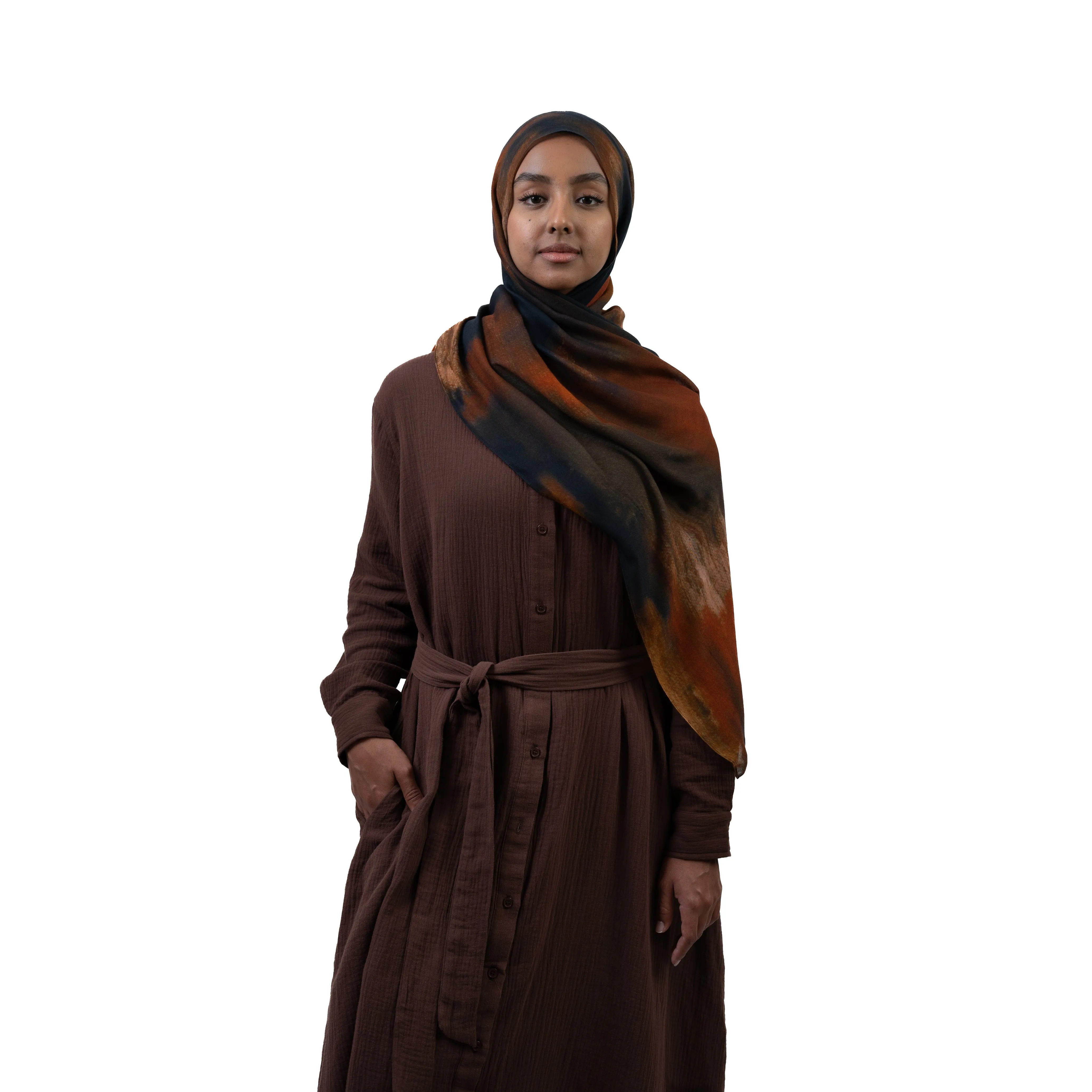 Cotton Maxi Dress - Dark Brown