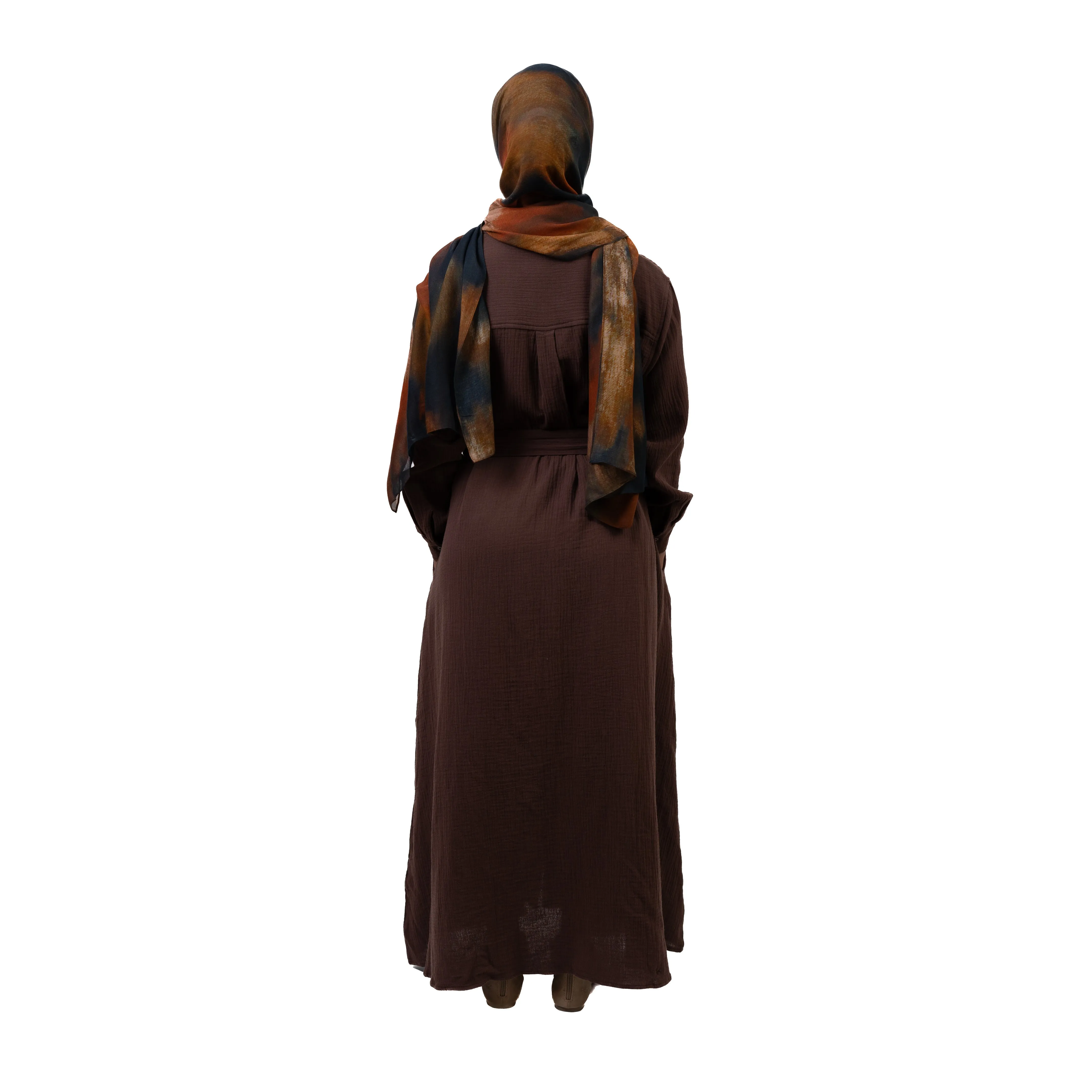 Cotton Maxi Dress - Dark Brown