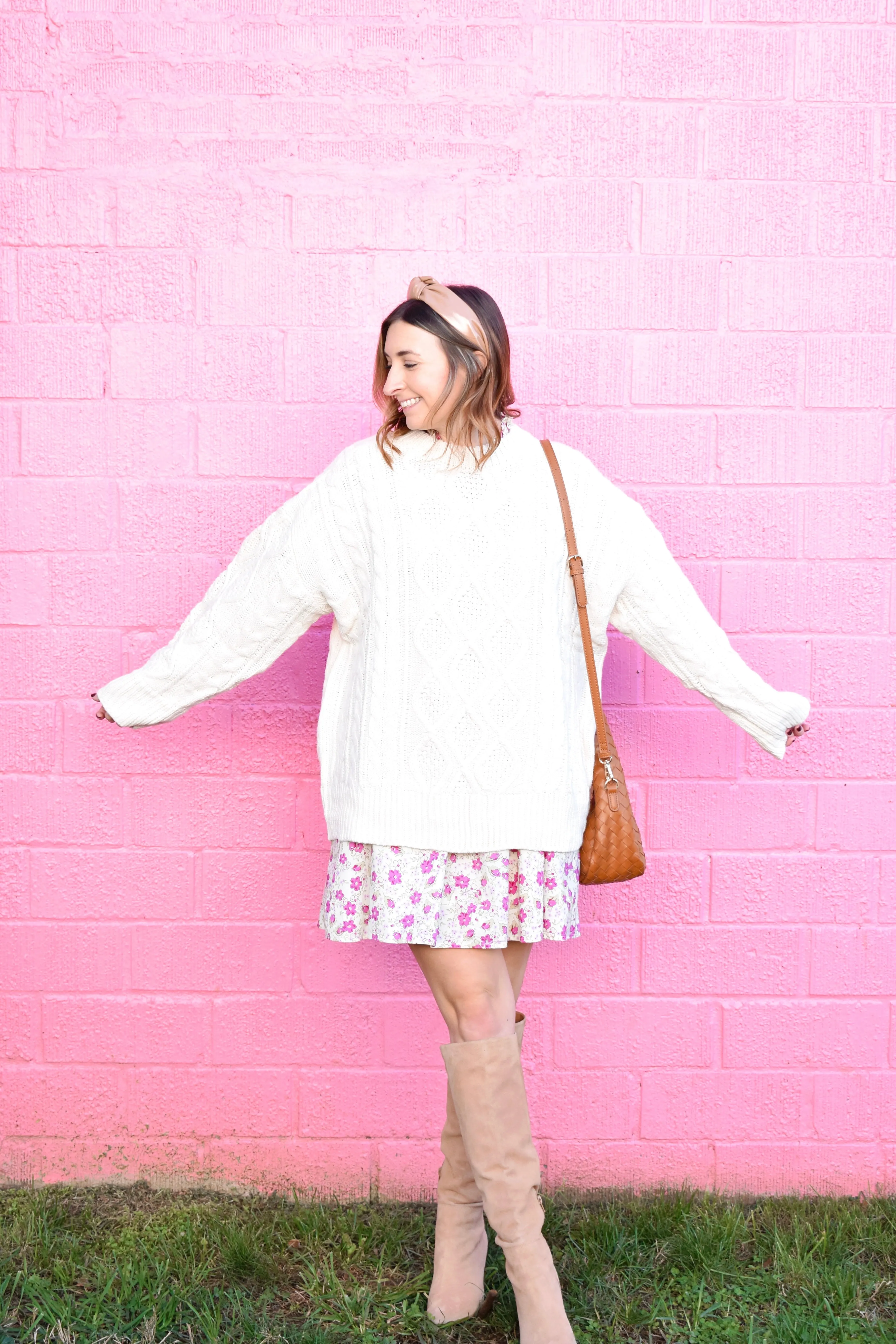 Cream Oversized Cable Sweater