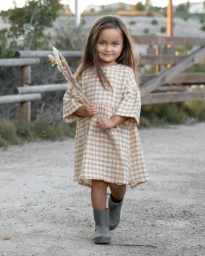 Creamy Gingham Dress