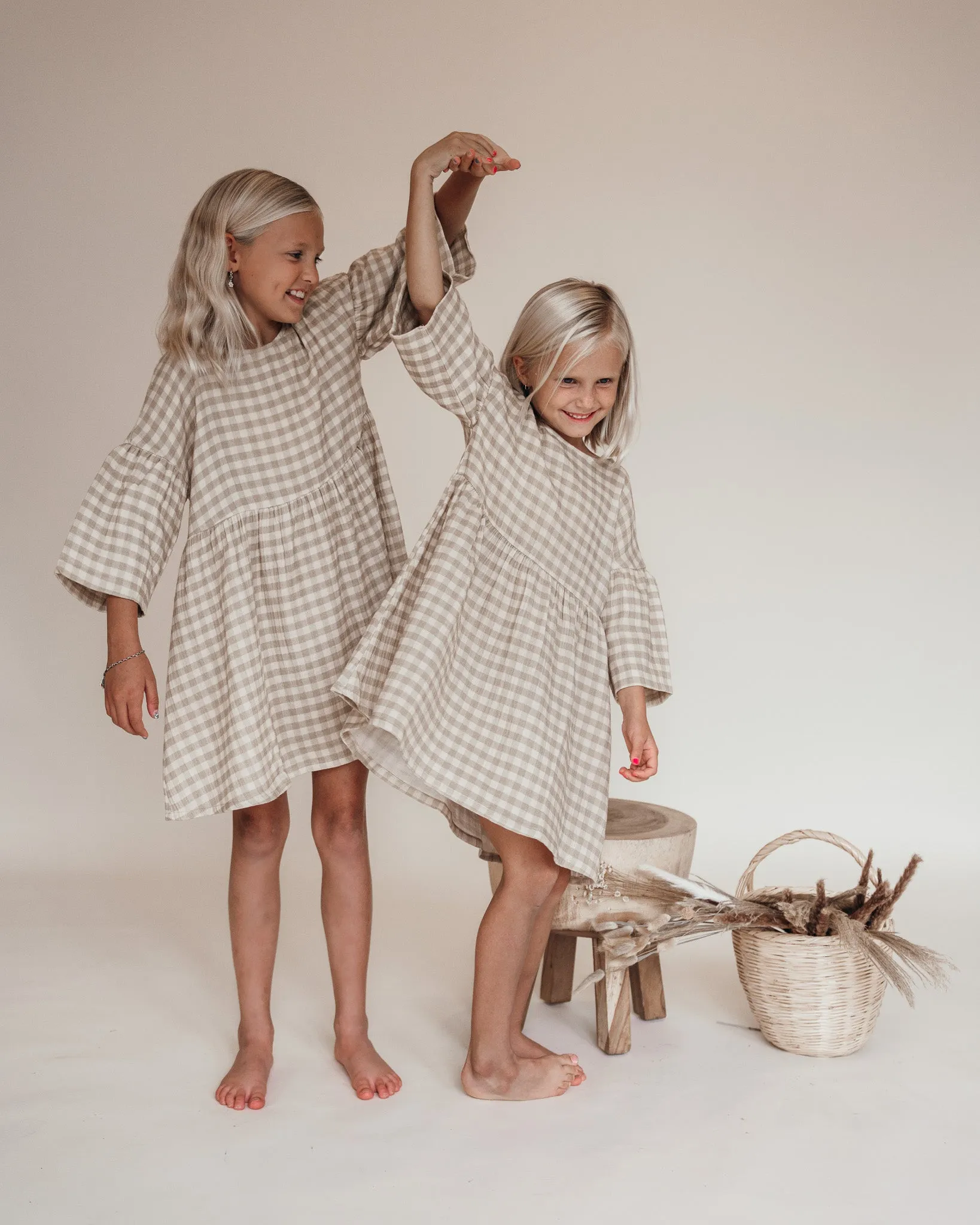 Creamy Gingham Dress