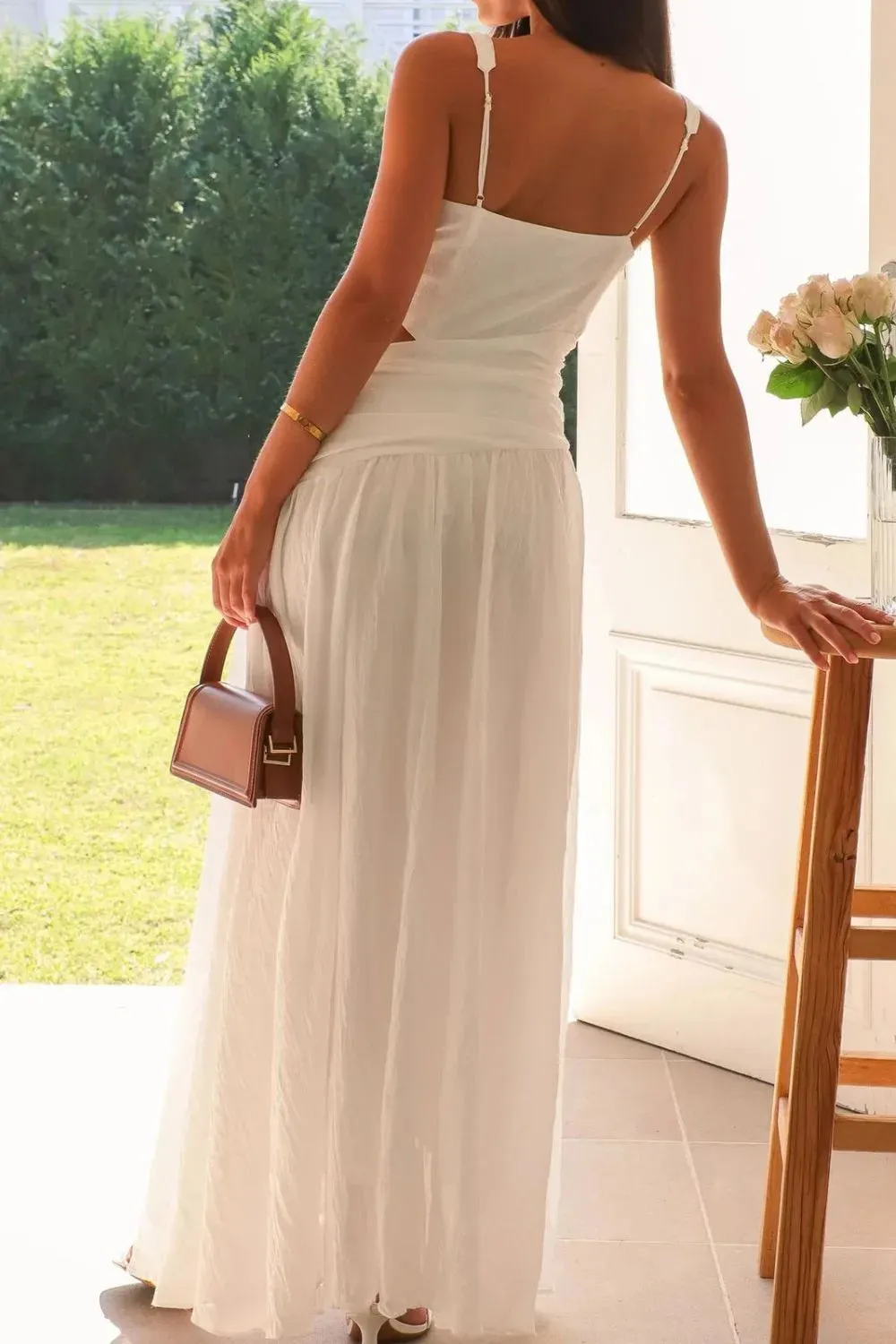 Cutout Back V-Neck Dress