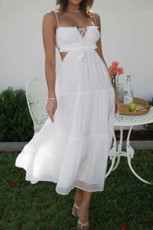 Cutout Square Neck Midi Cami Dress