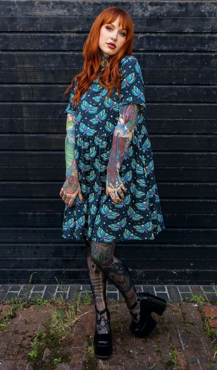 Death Head Moth Oversized Smock Dress