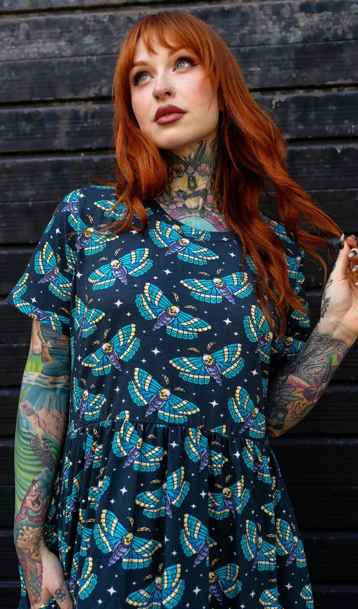 Death Head Moth Oversized Smock Dress