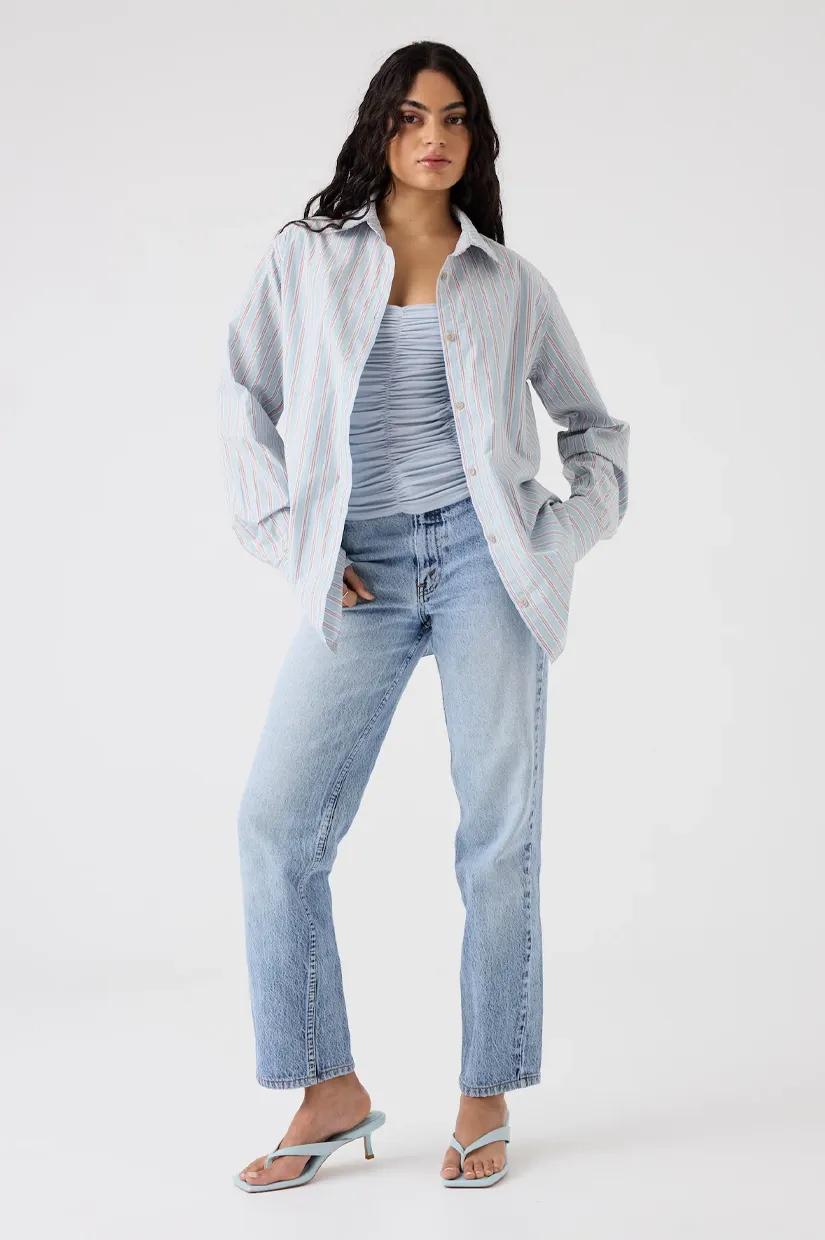 Dominique Healy Sienna Shirt - Pale Blue Stripe