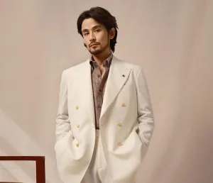 Double-Breasted Cream Suit