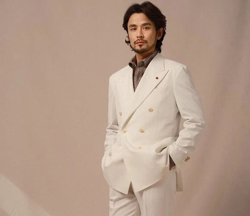 Double-Breasted Cream Suit
