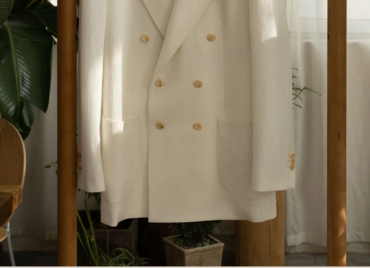 Double-Breasted Cream Suit