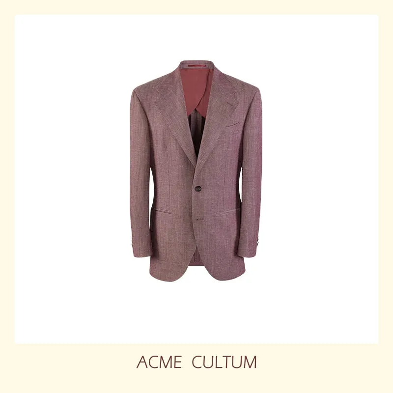 Dusty Rose Wool-Linen Suit
