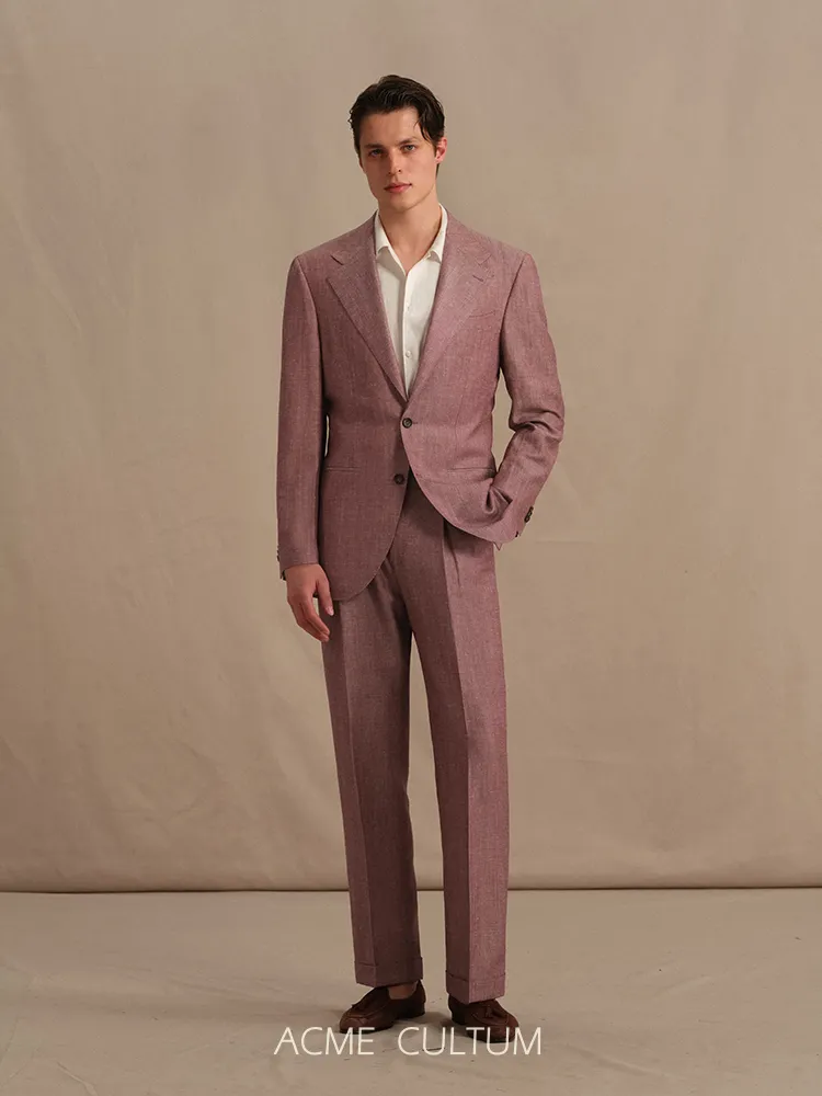 Dusty Rose Wool-Linen Suit